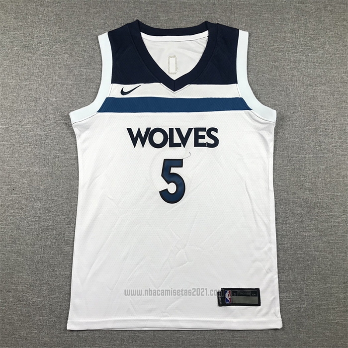 Camiseta Nino Minnesota Timberwolves Anthony Edwards #5 Association 2022-23 Blanco